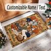 Animals Theme Crystal Velvet Floor Rug Personalized Custom Name Text Warm Carpet Home Decoration