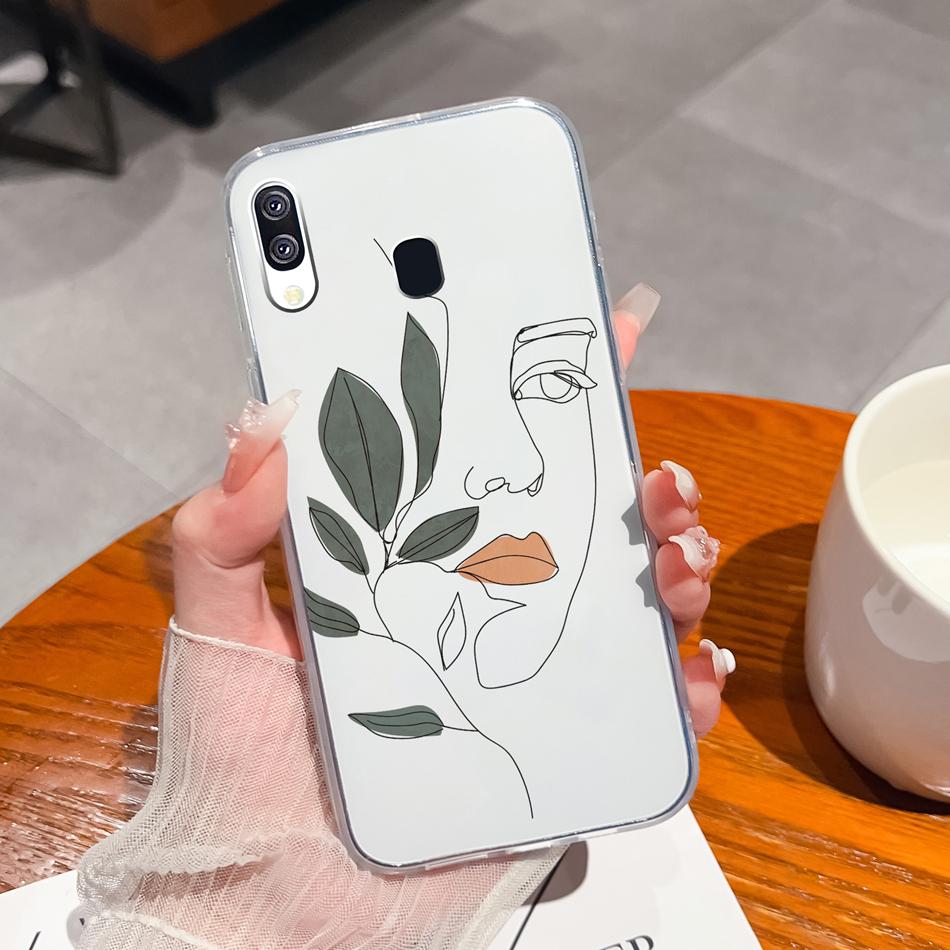 For Samsung Galaxy A40 A41 Phone Case Simple Creative Clear Back Cover For Samsung A 40 A 41 Soft TPU Silicone Anti Drop Fundas