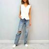 2025 Women's Sleeveless V-neck Cardigan Vest - European & American Summer Fashion