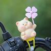 Cartoon Windmill Car Decoration with Soft Doll Cute Rotary Ornament for Dashboard Handlebar & Vent Solar/Manual Spin Fun Summer Gift for Car Bike