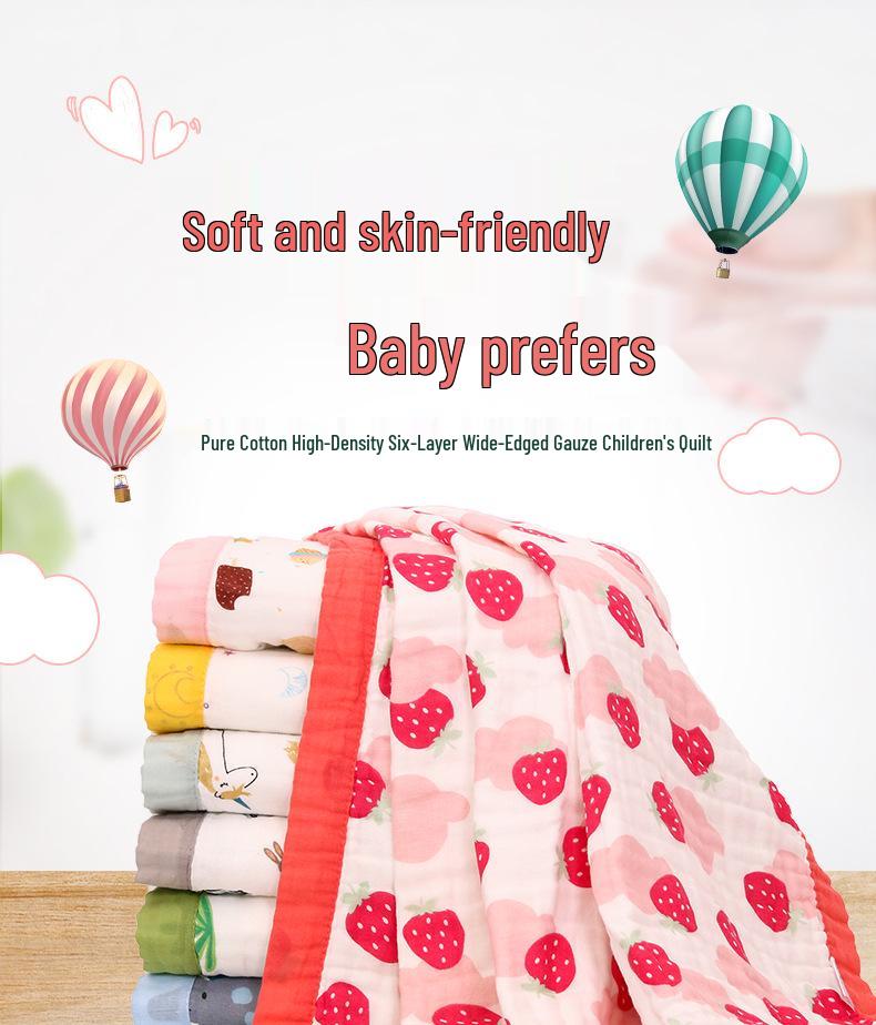 Class A Newborn Bath Towel - Pure Cotton, 6-Layer Gauze, Quick-Dry, Highly Absorbent
