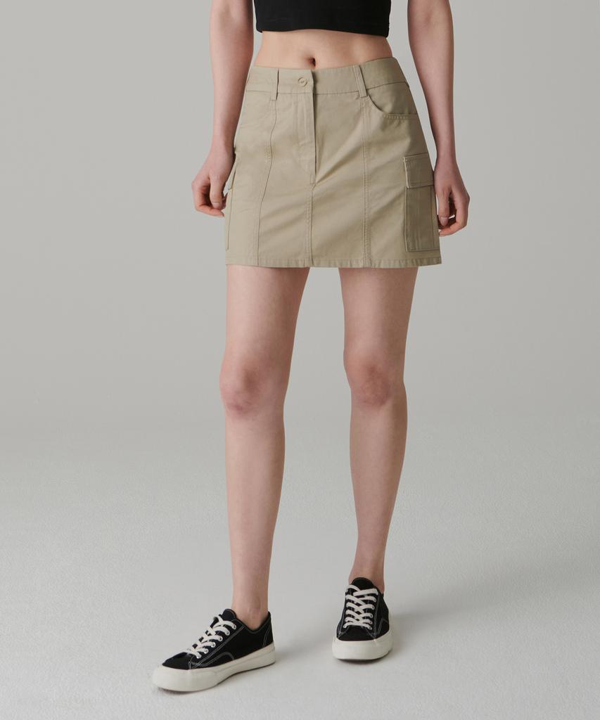 Musinsa Standard Woman Women'S Cargo Mini Skirt [Beige]