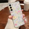 Flower Pattern Phone Case For Samsung Galaxy S26 S25 S24 S23 Ultra S22 Plus S24 S21 FE S25Edge Transparent Shockproof Soft Cover