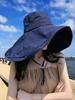 Womens Wide Brim Bucket Hat Reversible UV Protection Casual Polyester Sun Hat