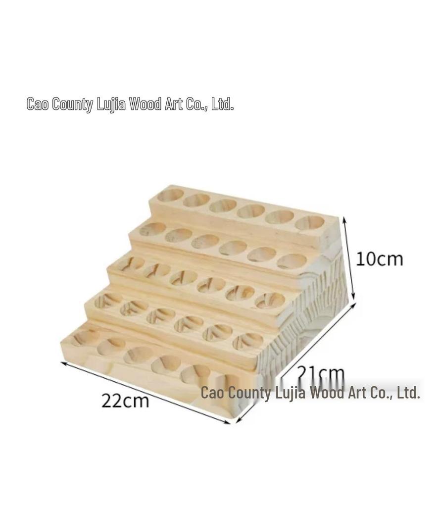 Wooden Multi-layer Essential Oil Display Rack with Multiple Slots