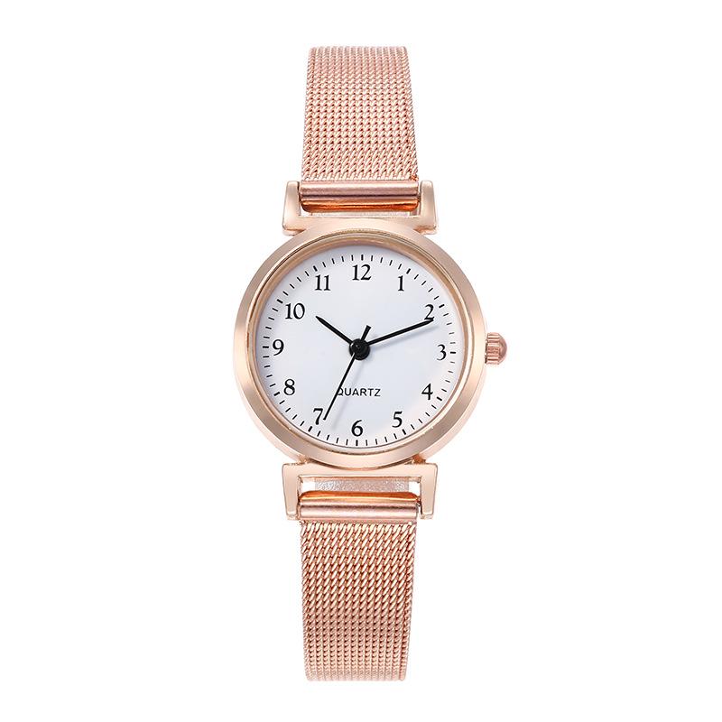 Women's Small Dial Mesh Band Quartz Watch: Stylish & Simple for Students