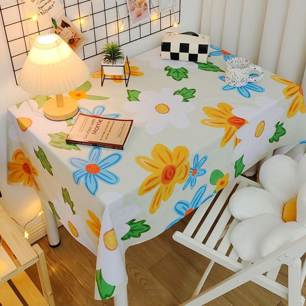 Plastic Waterproof Table Cover Oil Proof Rectangula Tablecloth Family Party Tablecloth Living Room