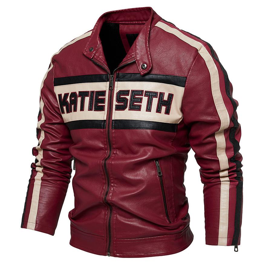 Новая мужская кожаная куртка осень-зима бархатная модная куртка из искусственной кожи — фото 3