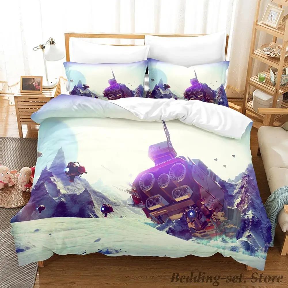No Man's Sky Bedding Set Single Twin Full Queen King Size Bed Set Adult Kid Bedroom Duvetcover Sets Anime Parure De Lit Bed