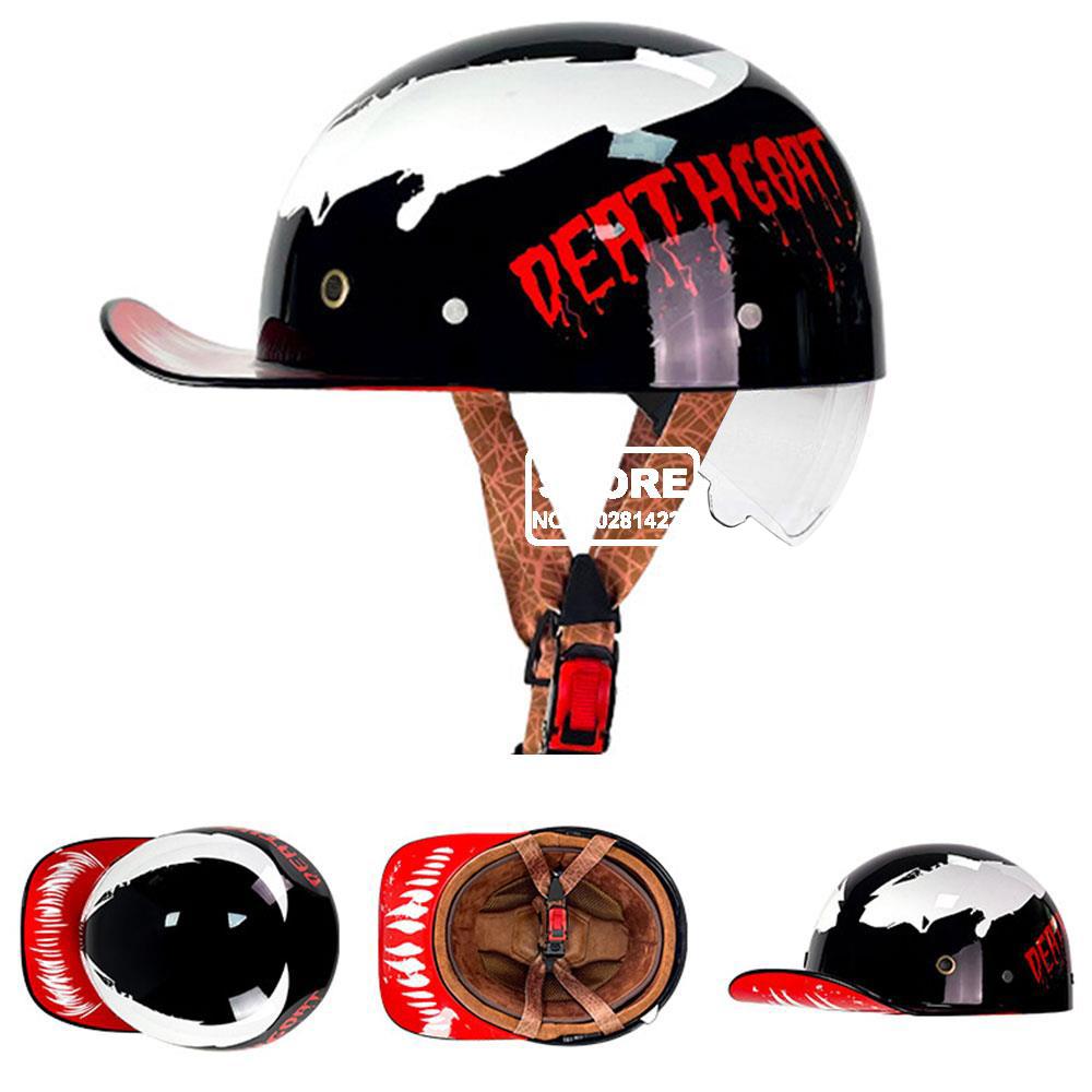 Motorbike Baseball Cap Half Helmet Riding Women Retro Motorcycle Half Helmet Anti Drop Motorcycle Scooter Helmet
