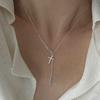 S925 Sterling Silver Necklaces For Women Simple Fashion Minimalist Cross Shape Necklaces Birthday Gift