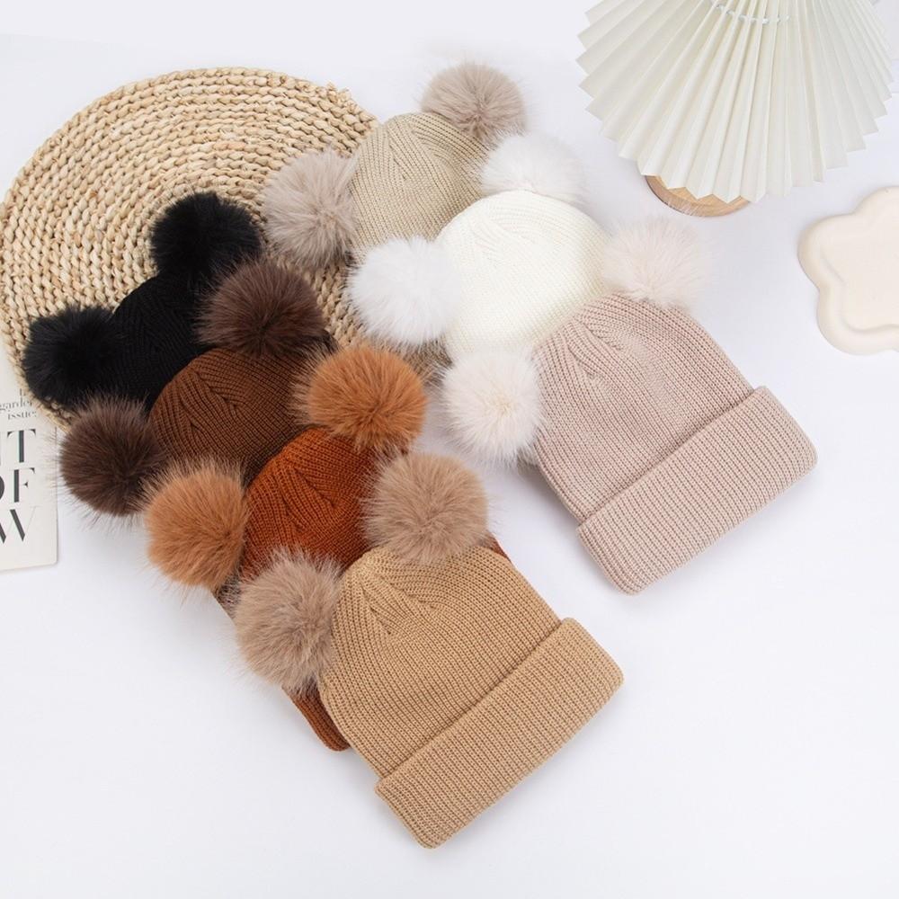 Solid Color Baby Knit Hat Pullover Style Newborn Turban Cap Infant Bonnet  Hospital Wear