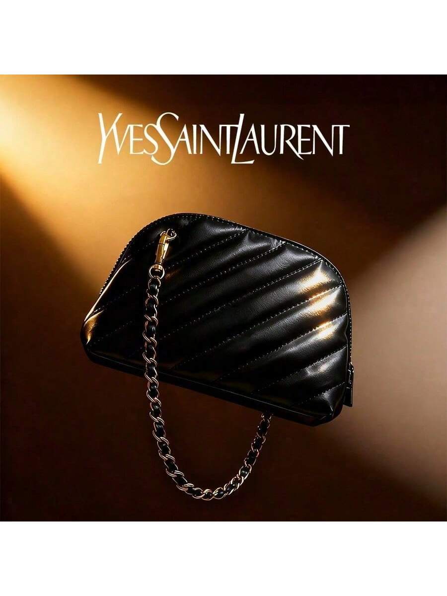 

YSL women s black multi-functional clutch bag/cosmetic bag, suitable for daily commuting and shopping. чорний
