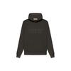 Fear of God Essentials Fleece Hoodie With Velvet Logo Long Sleeve Unisex Tops Wood Off-Black FOG-FW22-558