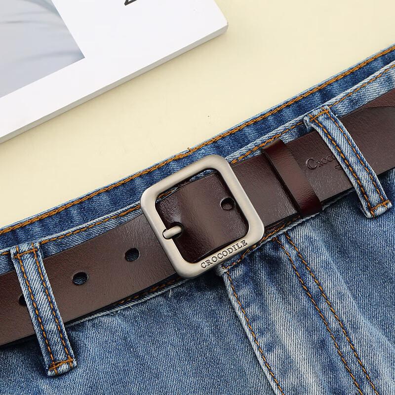 Crocodile Women s Versatile Leather Pin Buckle Belt 105cm