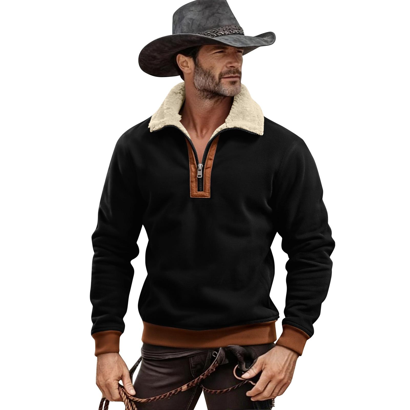 

Мужская однотонная плюшевая толстовка с воротником-стойкой на молнии до середины груди, спортивная повседневная толстовка больших размеров XXL чёрный