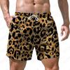 Herren Leopardenmuster Strandshorts 3D-Druck Lässige Partykleidung Badeshorts Harajuku Atmungsaktiver Badeanzug Homme Übergroße Kleidung