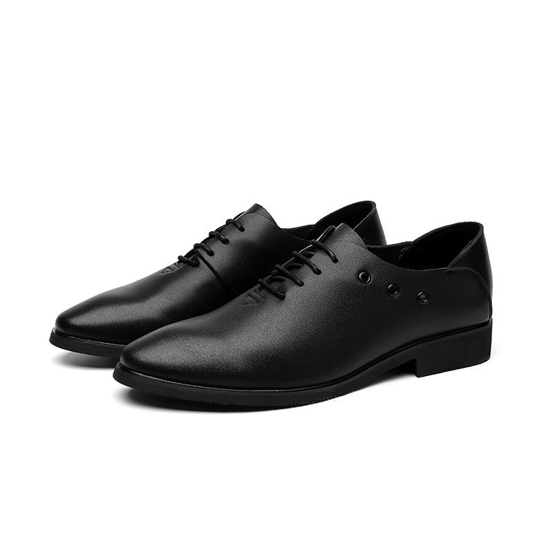 2025 new lace-up leather shoes men's soft sole breathable fashion trend men's shoes Korean version business dress leather shoes 8061-R