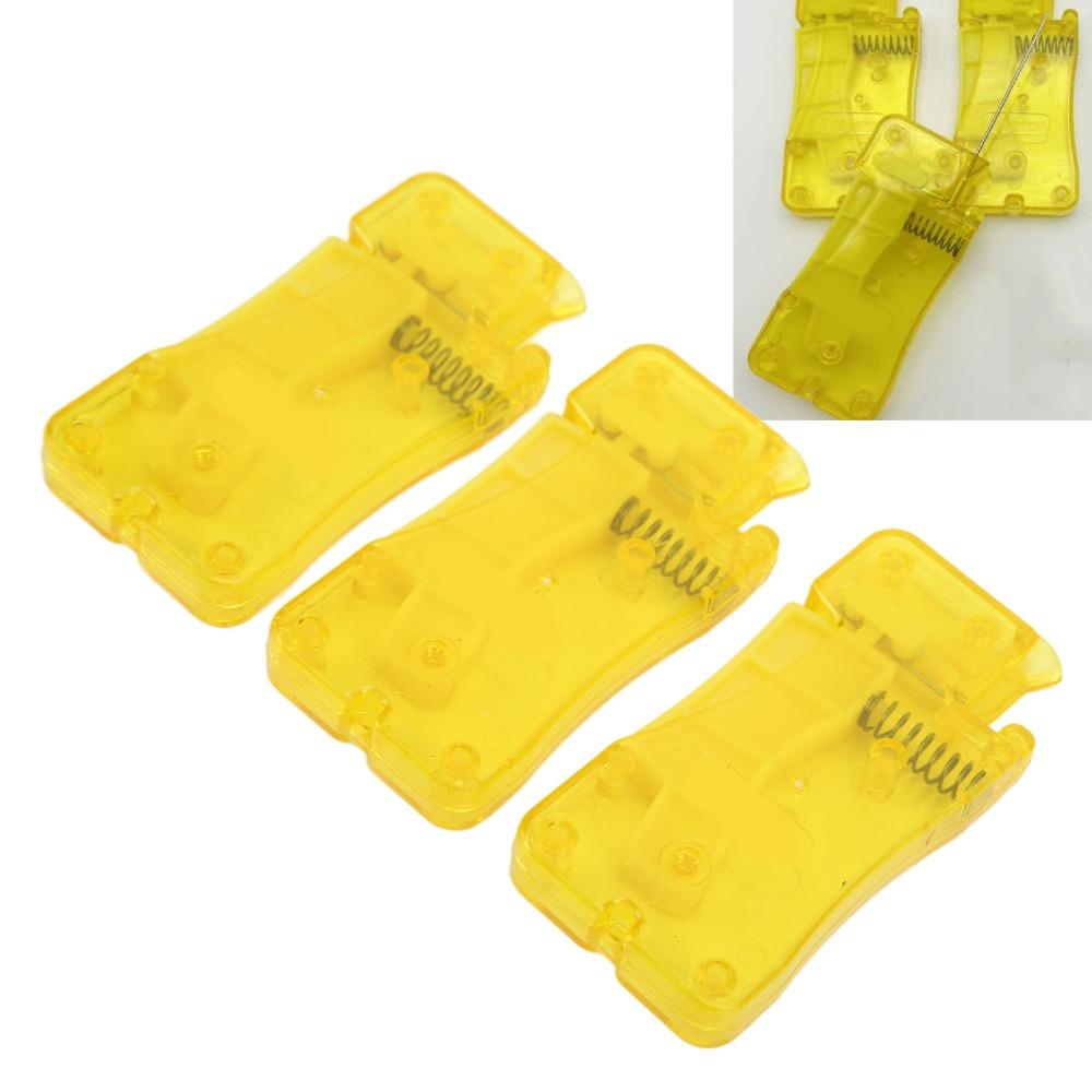 3pcs Yellow Plastic Needle Threader Plastic Self-Thread Guide Household Use