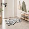 Non-slip Floor Mat Cute Cat Bathroom Rug Anti-Slip Absorbent Bath Washable Plush Door