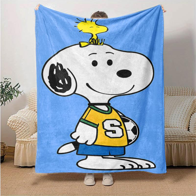 1pc Snoopy Sports Jersey Flannel Blanket Soft Warm Throw Blanket for Bedroom Living Room Bed Travel Camping Picnic Gift. MT7160176