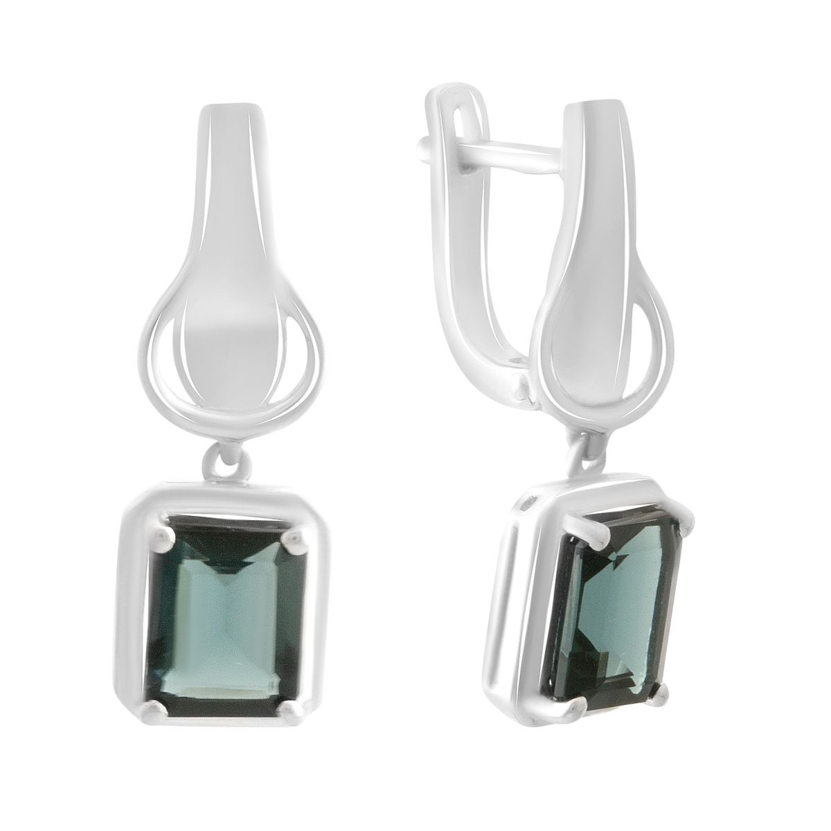 

Silver earrings with London Blue topaz 3.792ct (2188766) синій