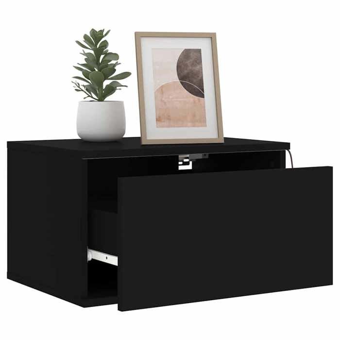 Table de chevet murale - Maison Exclusive - LED RVB - Lot de 2 - Bois d'ingénierie