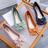 Fashion Fashion New Women's Comfortable Sandals Solid Color Bow Flat Shoes Summer Outer Wear Casual Bag Heel Flat Round Toe Sandals