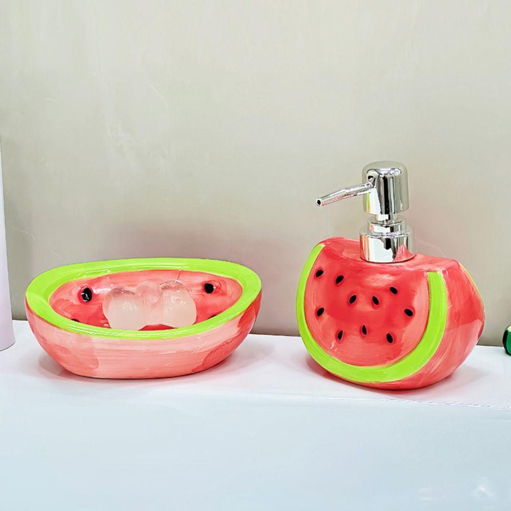Ceramic Soap Holder Cute Watermelon Soap Dish Tray Container Carrot Soap Box  Shower
