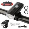 2 st Cykelljus Fram och Bak Set USB Uppladdningsbar Cykellampa med Enknappskontroll Flerläges Ljusstark LED Strålkastare Bakljus Set