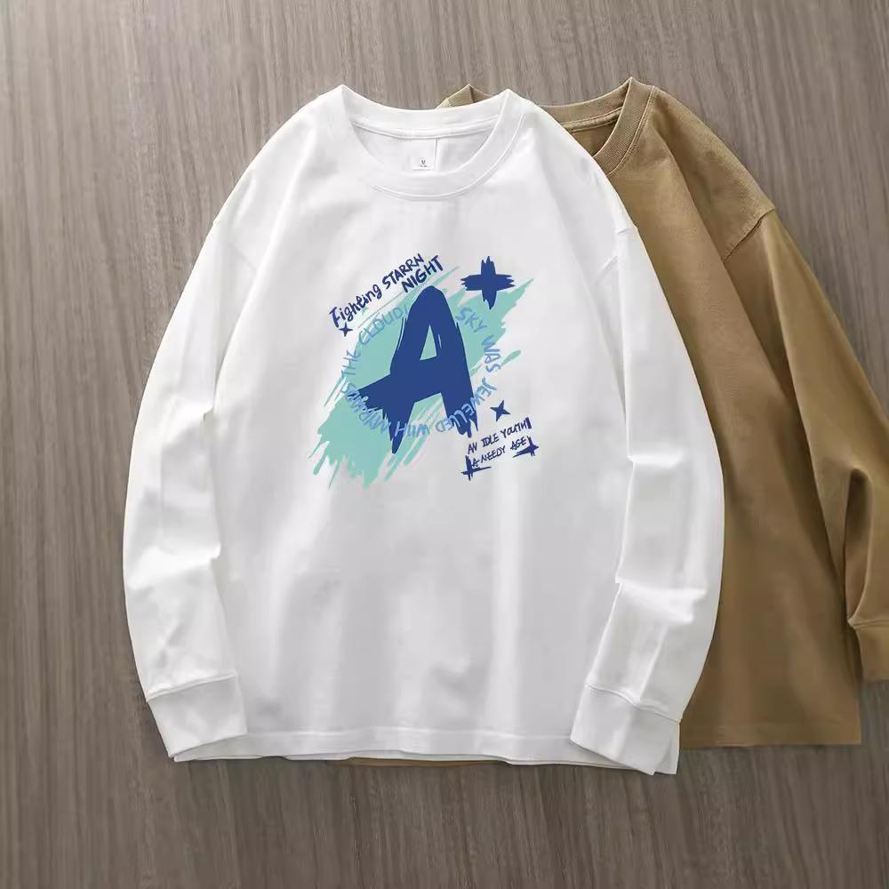 White Cotton Womens Long Sleeve Tee Korean Round Neck Base Layer Plus Size Casual Autumn Womens Top