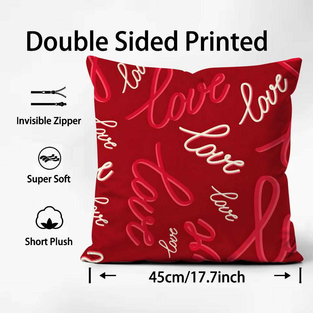 

Love INS Cushion Cover Plush Fabric Soft DoubleSided Printed Sofa Warm Winter Home Child Gift Pillow Case 30x30cm
