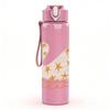 1PC Swan Bird Print 750ml Color Plastic Sports Water Bottle Leakproof Flip Straw Lid Suitable for Sports Office Home Use