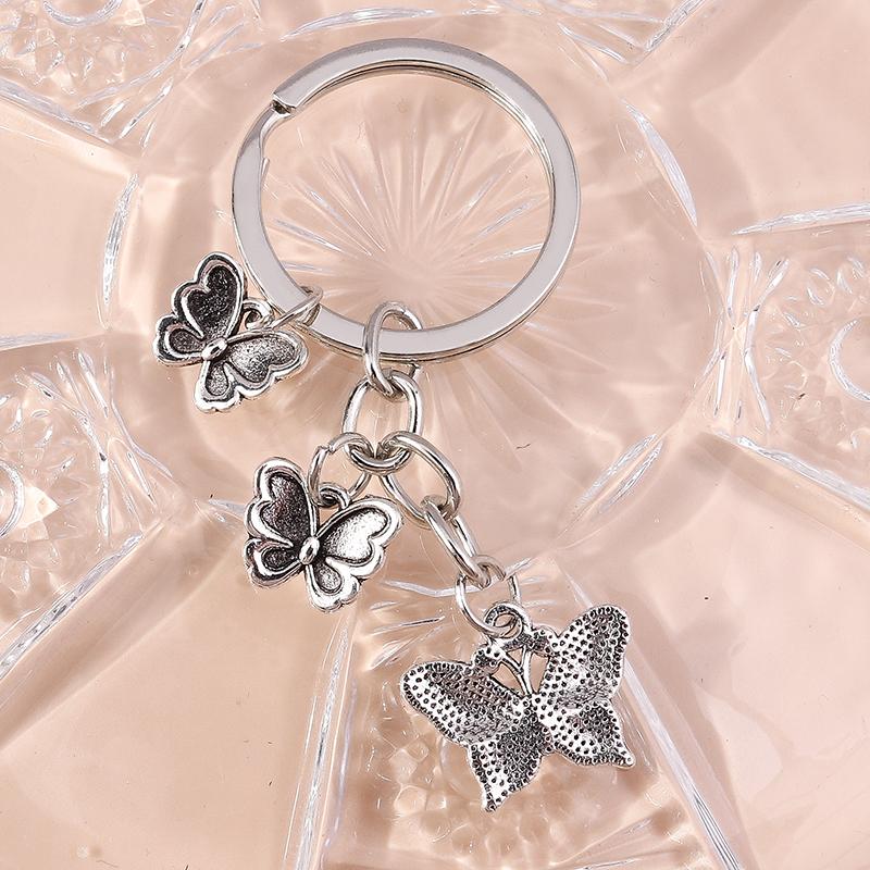Lovely Alloy Butterfly Keychain Metal Animal Keyring Pendants for Key Holder Handbag Decor Charms DIY Jewlery Gifts