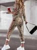 Autumn 2025 Leopard Print Women's Casual Two-Piece Set: Long Sleeve Top & Pants, Euro-American Style
