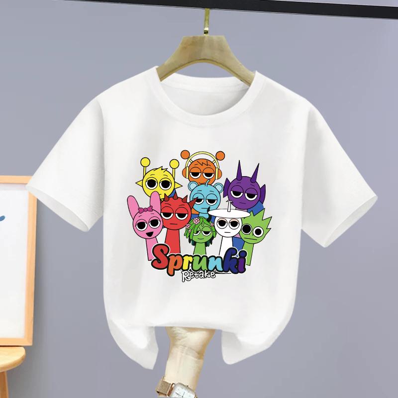 Pure Cotton Rhythm Box Children's Short-sleeved T-shirt Summer New Girls' Half-sleeved Sprunki Boys' Top