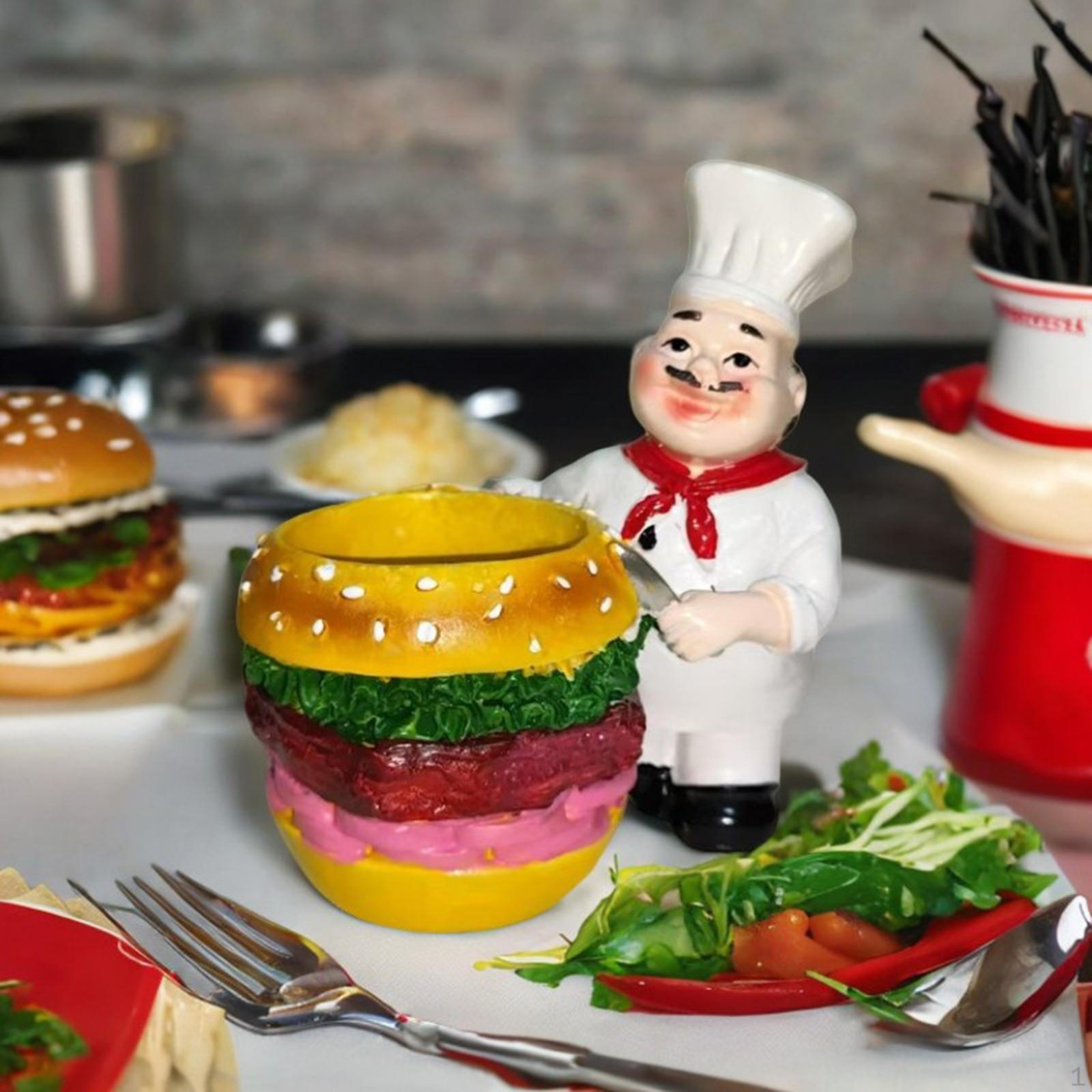 

Фигурка шеф-повара Настольное украшение Ведро для хранения Коллекционная Современная Декоративная Статуэтка Маленькая Скульптура