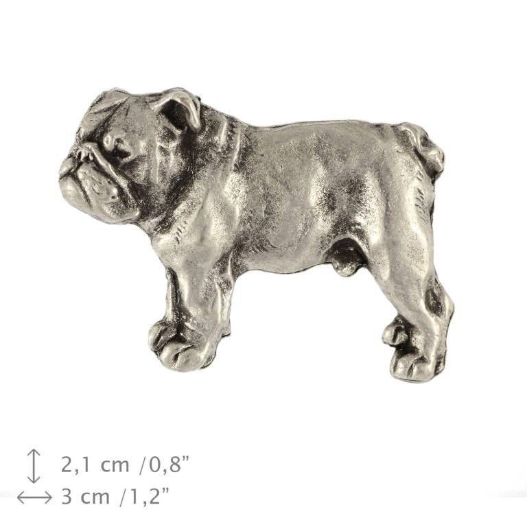 Bulldog, English Bulldog, British Bulldog I  - Silver-plated dog brooch, elegant pin, jacket lapel decoration by Art-Dog brand