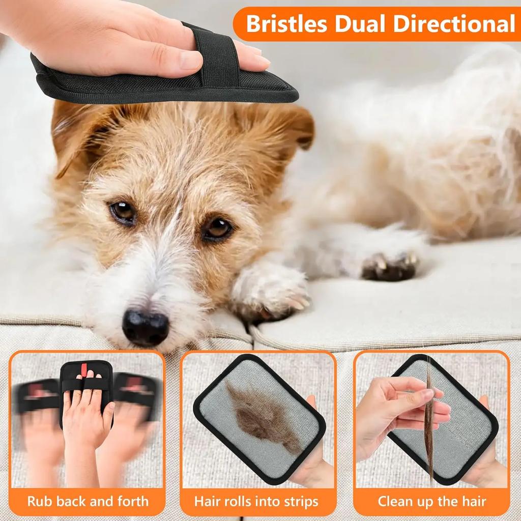 Pet Hair Remover, Reusable Electrostatic Pet Hair Remover Gloves – Double-Sided Grooming & Deshedding Gloves for Cats & Dogs