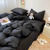 3-piece Set of Solid-color Down Duvet Cover, Bedding Set (1 Duvet Cover +2 Pillowcases, Without Core), Soft and Comfortable