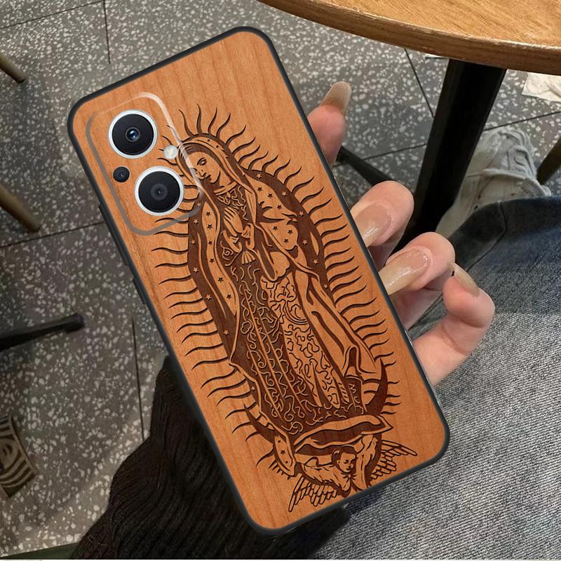 Buddha Jesus Guadalupe Wood For OPPO Reno 14F 13F 12F 11F 10 11 12 13 14 Pro 7 8 Lite 8T OPPO Find X5 X6 X8 X9 Pro Case