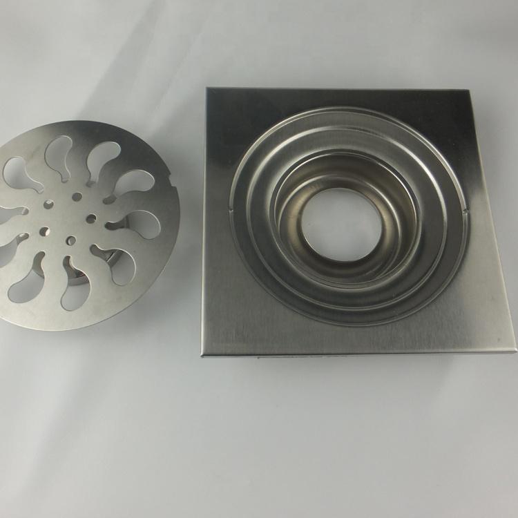 Stainless Steel Square Toilet Floor Drain Cover for Hotel Use Eco-Friendly & Anti-Corrosion Economical Bathroom Drain Solution
