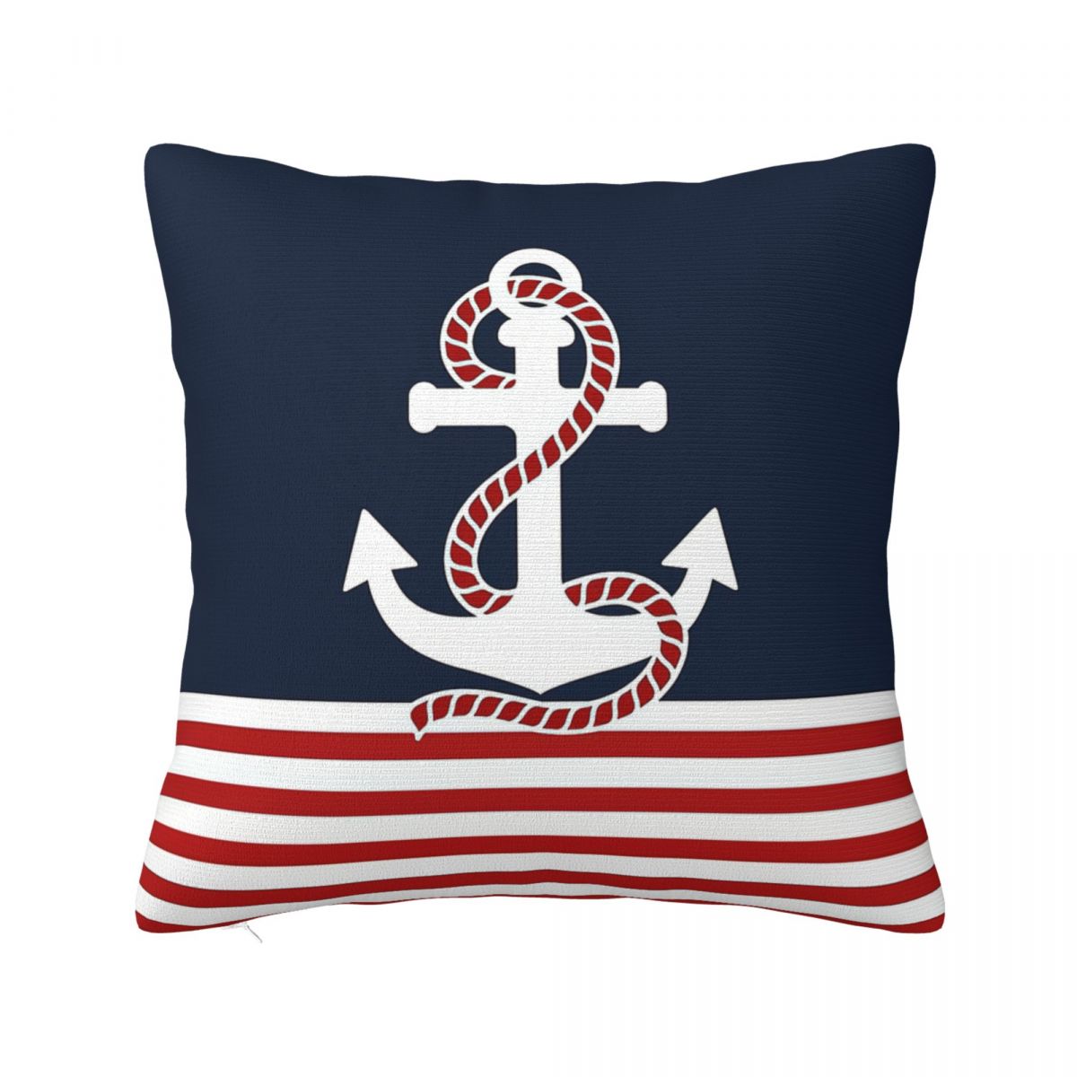 

Nautical Red Navy Anchor Square Pillow Cases Cushion Covers Awesome Zippered Decorative Pillowcase for Sofa 45*45cm 24x24Inch