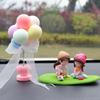 2Pcs Car Dashboard Doll Creative Couple Crystal Balloon House Ornament Decoration Auto Interior Accessories for Gift Girl Women