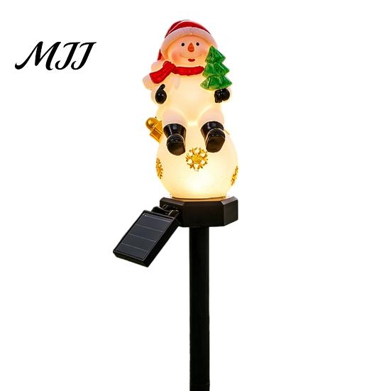 Outdoor Seasonal Atmosphere Lights Christmas Solar Stake Lights, Santa Snowman Tree Figurine Lawn Warm White LED Garden Ornaments Waterproof for