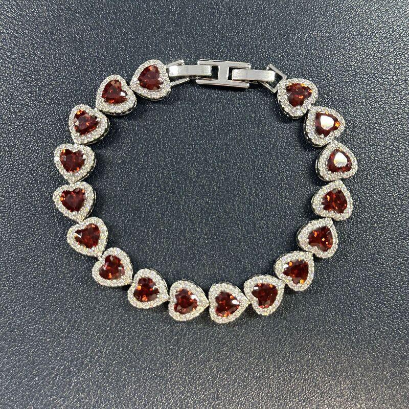 Heart Shape Zircon Crystal Micro Pave Bracelet Women Trendy Fashion Statement Jewelry