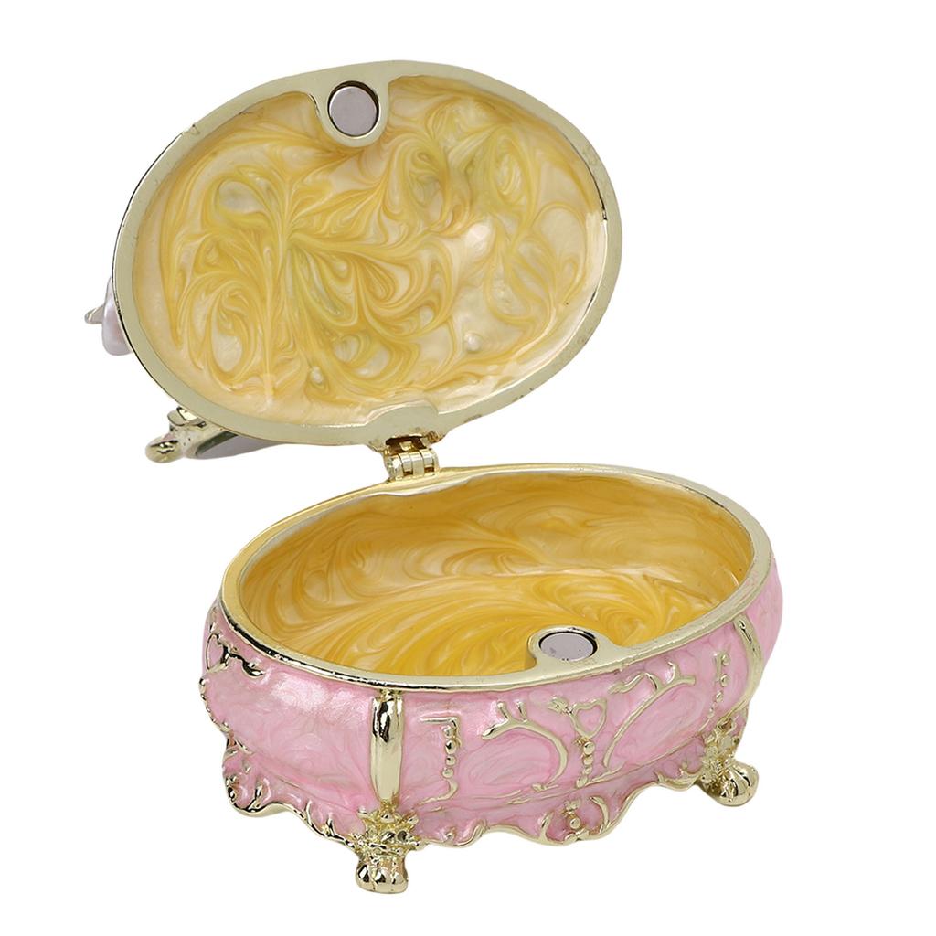 Dressing Table Shaped Trinket Box Decorative Hand Painted Metal Enamel Jewelry   for Rings Bracelets