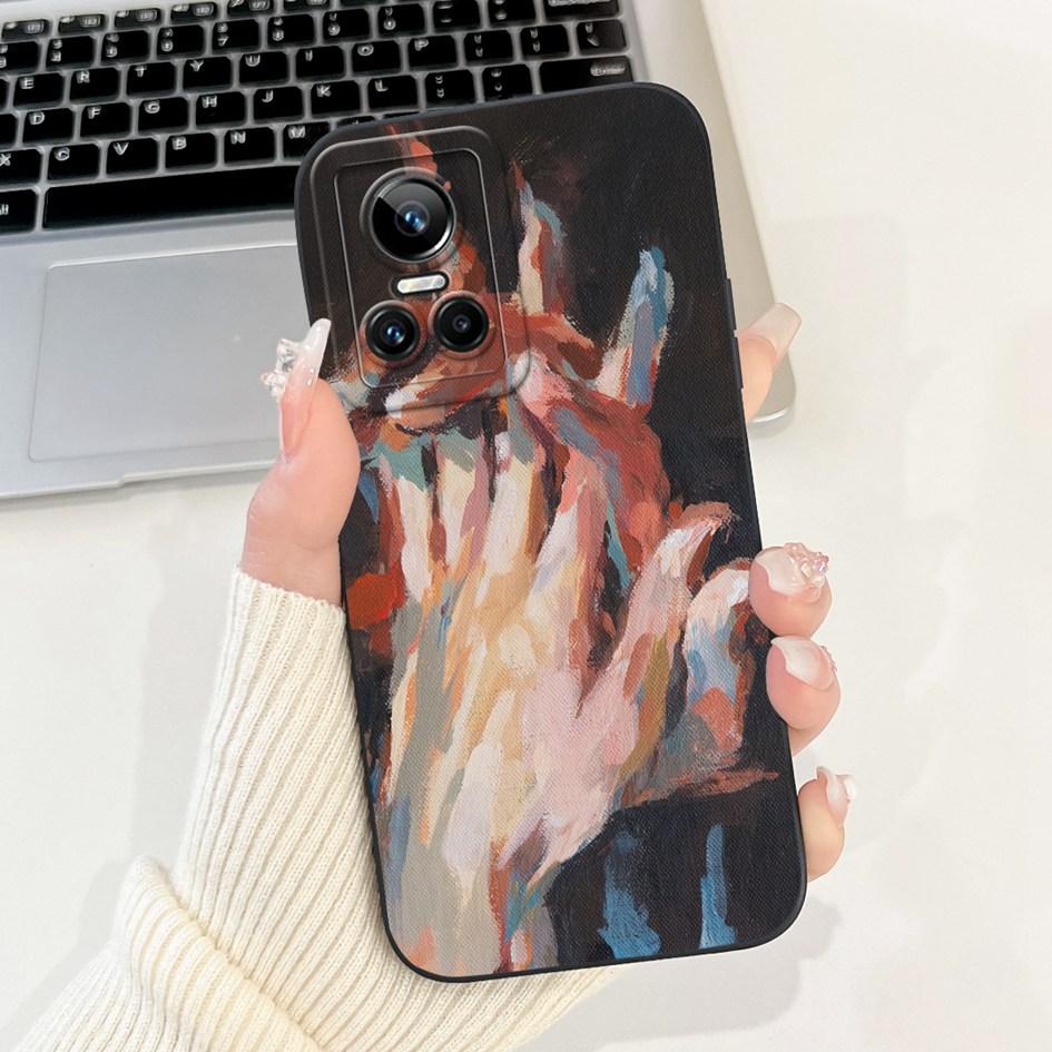 For Realme GT Neo 3 Case RMX3561 RMX3560 Shockproof Cover Fashion Tulip Soft Silicone Matte Phone Cases For Realme GT Neo3 Coque