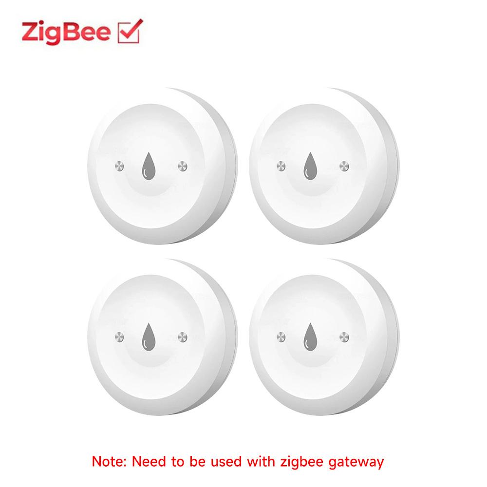 Tuya ZigBee Smart Water Leak Sensor Flood Leakage Sensor Alarm APP Remote Monitoring Flood Overflow for Kitchen Bathroom