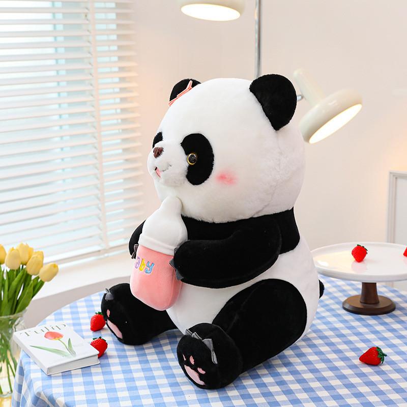 Panda Milk Cute Bottle Plush Toy Cartoon Doll Girls Kids Sleeping Gift Companion